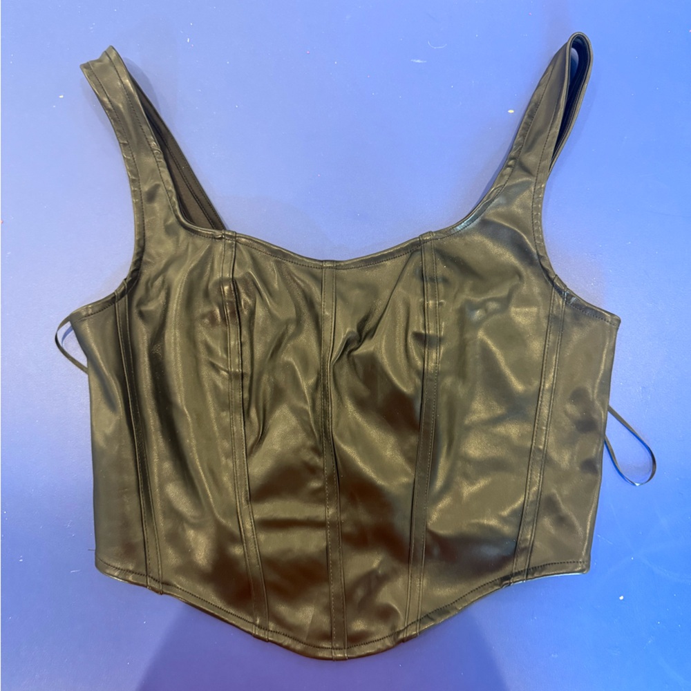 Sincerely Jules Black Faux Leather Top